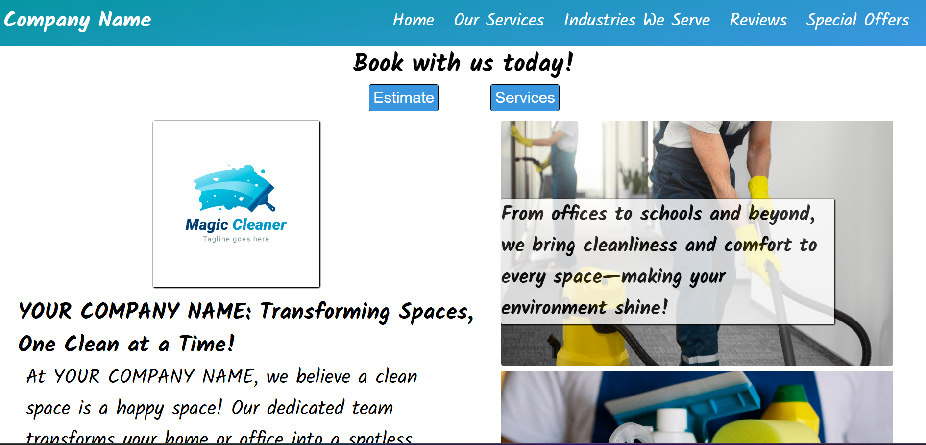 CraftedWeb Solutions Cleaning Service Templates