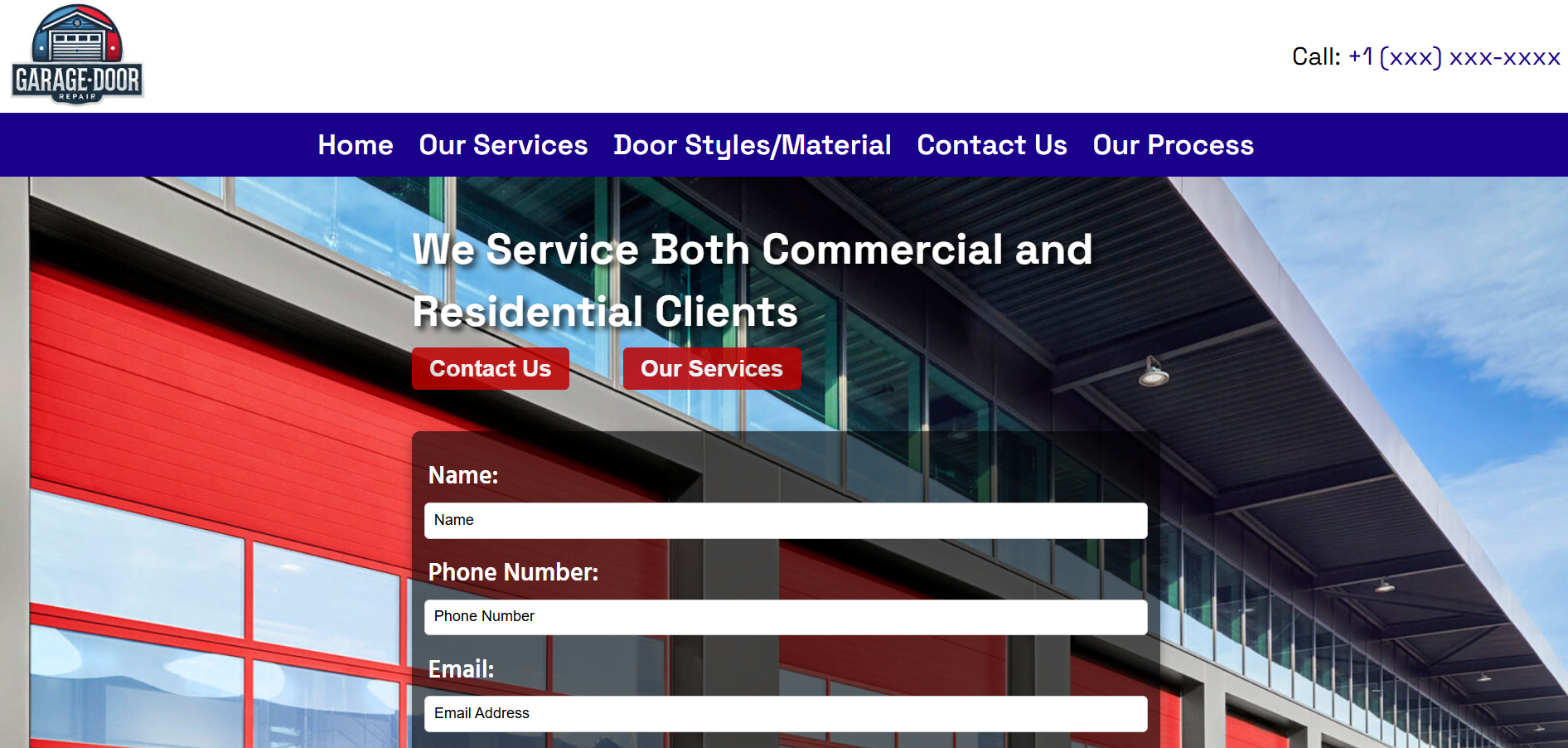 CraftedWeb Solutions Garage Door Company Service Templates