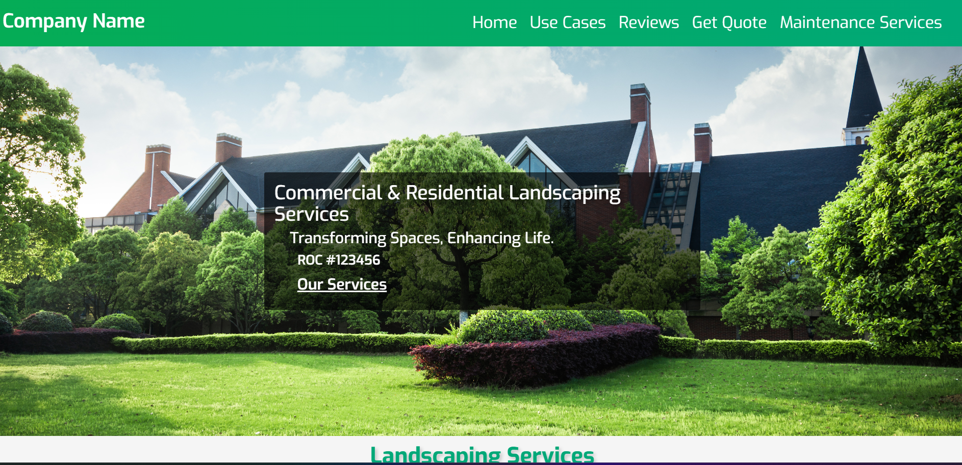 CraftedWeb Solutions Landscaping Service Templates